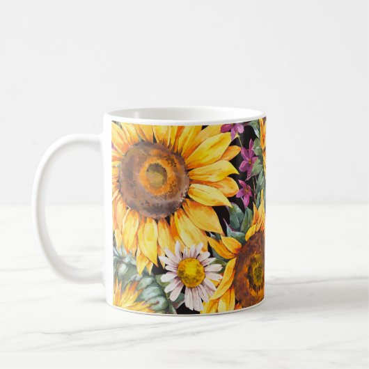 Stripte Flora: farbenfrohe indische Ornamente Kaffeetasse (Links)