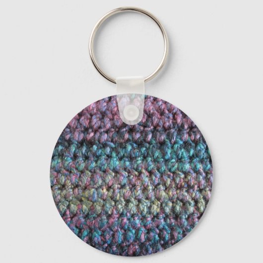 Stripte gestrickte Wolle Schlüsselanhänger (Vorderseite)