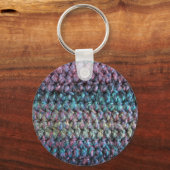 Stripte gestrickte Wolle Schlüsselanhänger (Vorderseite)