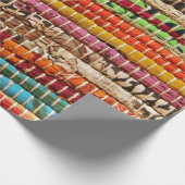 Stripte Gewebe aus Gewebe wirken natürlich Geschenkpapier (Ecke)