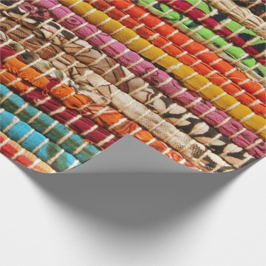 Stripte Gewebe aus Gewebe wirken natürlich Geschenkpapier (Ecke)