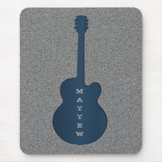 Stripte Gitarre Mousepad, blau Mousepad (Vorne)