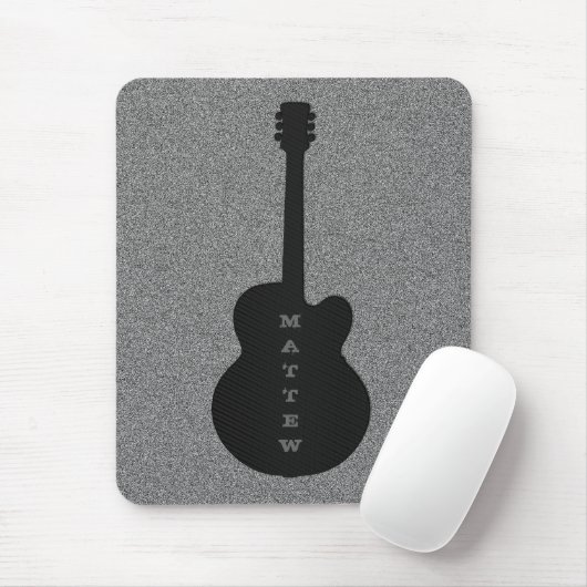 Stripte Gitarre Mousepad, Jet Black Mousepad (Mit Mouse)