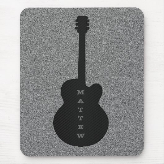 Stripte Gitarre Mousepad, Jet Black Mousepad (Vorne)