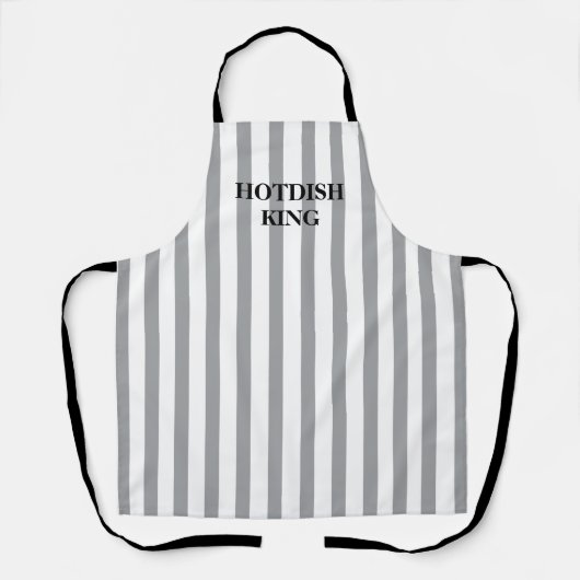 Stripte graue Hotdish King All-Over-Print-Schürze Schürze (Vorderseite)