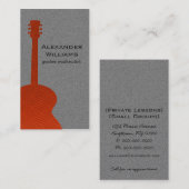 Stripte Guitar Music Business Card, Orange Visitenkarte (Vorne/Hinten)