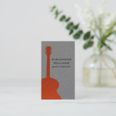 Stripte Guitar Music Business Card, Orange Visitenkarte (Stehend Vorderseite)