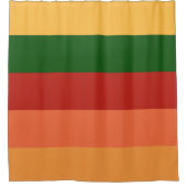 Stripte Herbstfarben Duschvorhang (Vorderseite)