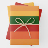 Stripte Herbstfarben Geschenkpapier Set (Beispiel)