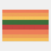 Stripte Herbstfarben Geschenkpapier Set (Vorderseite)