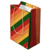 Stripte Herbstfarben Mittlere Geschenktüte (Rückseite Schrägansicht)