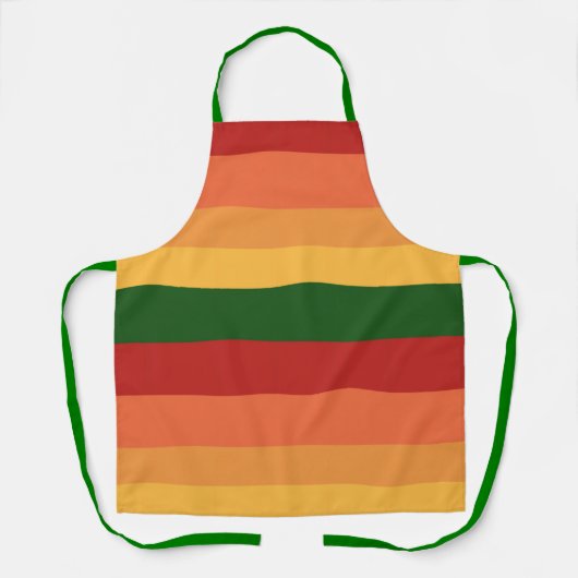 Stripte Herbstfarben Schürze (Vorderseite)