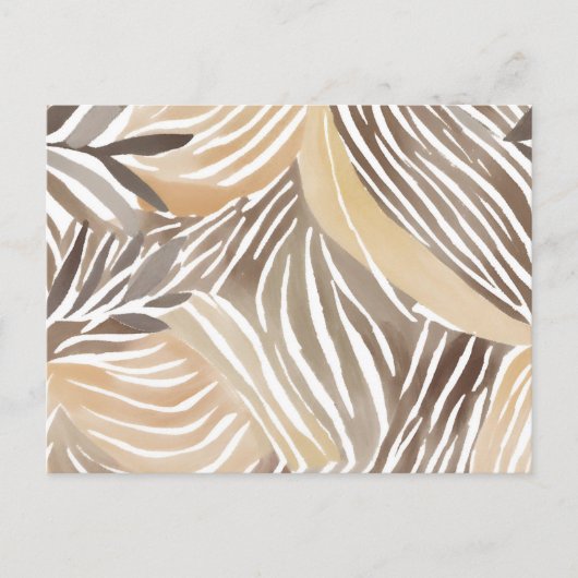 Stripte moderne, neutrale Beige einfach Postkarte (Vorderseite)