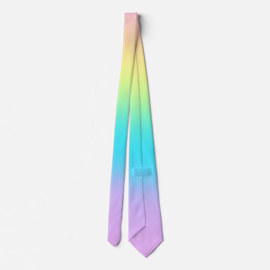 Stripte Pastel Rainbow Gradient Necktie Krawatte (Rückseite)