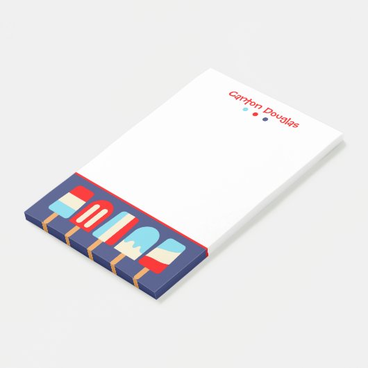 Stripte Popsicles Personalisiert Post-it-Notepad Post-it Klebezettel (angewinkelt)