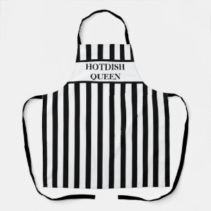 Stripte Schwarz Hotdish Queen All-over Print Schür Schürze