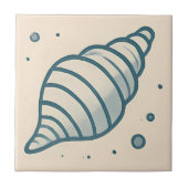 Stripte Spirale Muschel Minimal Art Tile Fliese (Vorderseite)