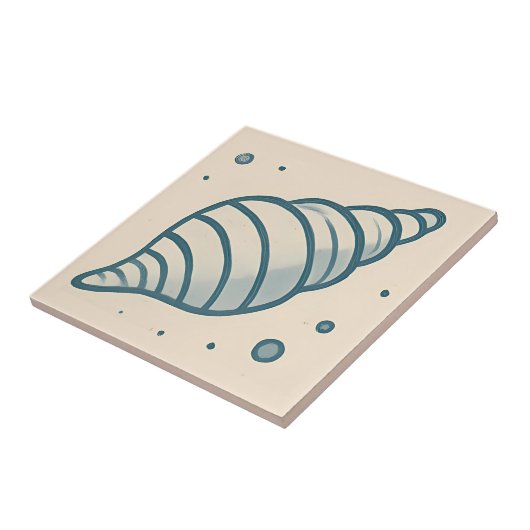 Stripte Spirale Muschel Minimal Art Tile Fliese (Seite)