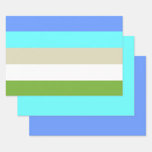 Stripte Strandfarben von Sint Maarten Geschenkpapier Set