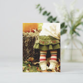 Stripte Strumpfhosen und Kürbis Postkarte (Stehend Vorderseite)