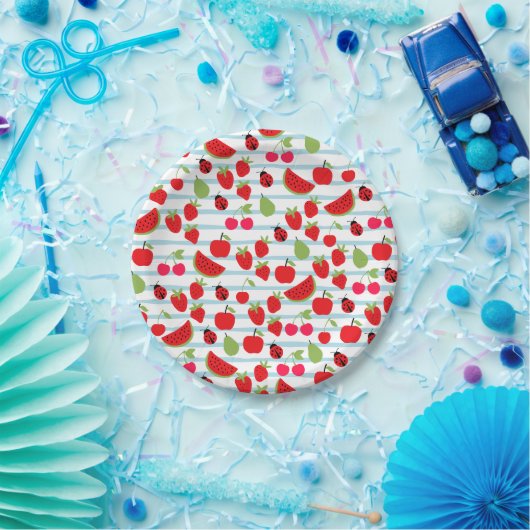 Stripte Summer Fruchtpapier-Teller Pappteller (Party)