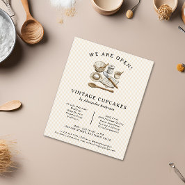 Stripte Vintage Kochutensilien Bäckerei Süßigkeite Flyer