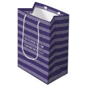 Stripte Vliesstofftaschen Mittlere Geschenktüte (Vorderseite Schrägansicht)