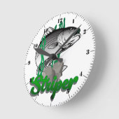 Stripter Bass der Frischwasserkönig der Kämpfer Runde Wanduhr (Winkel)