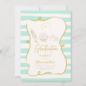 Stripter Beach Wavy Frame Abschluss Einladung (Vorderseite)