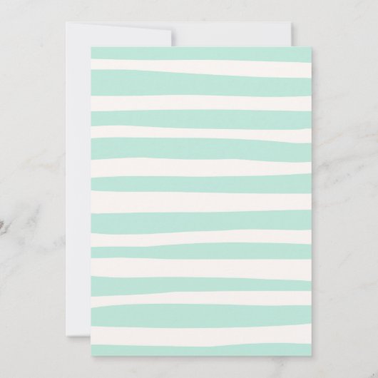 Stripter Beach Wavy Frame Abschluss Einladung (Rückseite)