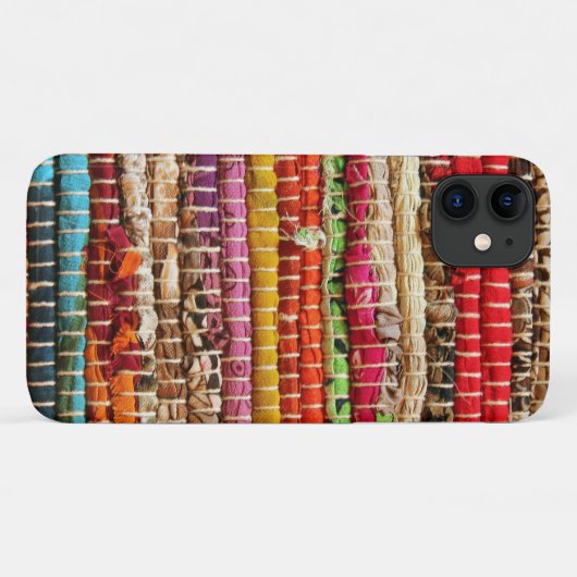 Stripter Gewebe rustikal aussehen rot braun Case-Mate iPhone Hülle (Rückseite (Horizontal))