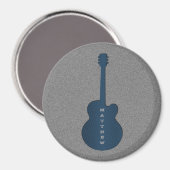 Stripter Gitarrenmagnet, dunkelblau Magnet (Vorderseite/Rückseite)