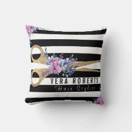 Stripter Glitzer Schere Schönheitssalon Blumenbeet Kissen