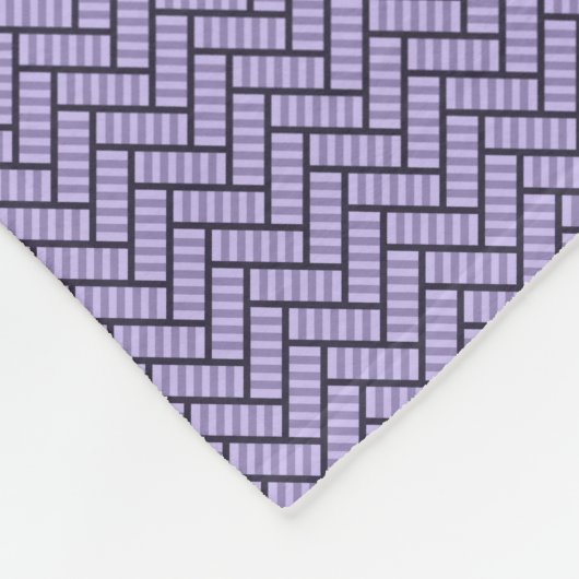 Stripter Herringbone-Lavendel Fleecedecke (Ecke)
