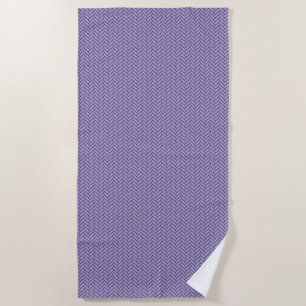 Stripter Herringbone-Lavendel Strandtuch