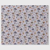 Stripter Lavendel Halloween Pilz und Schmetterling Geschenkpapier (Flach)