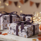 Stripter Lavendel Halloween Pilz und Schmetterling Geschenkpapier