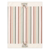 Stripter Pastel Bunny Border Spring Tischdecke (Vorderseite)