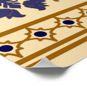 Striptes ägyptisches nahtloses Muster. Blütenfarbe Poster (Ecke)