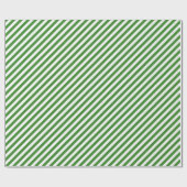 Striptes Diagonal Holiday Simple Green White Geschenkpapier (Flach)