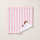 Striptes Gingerbrot Badetuch Set (Waschlappen)