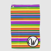 Striptes Golfing Accessoire Personalisiert farbig Golfhandtuch (Vorderseite)