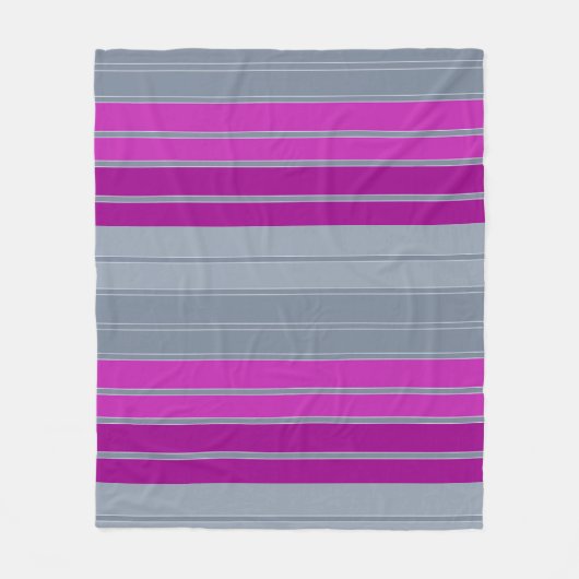 Striptes graues lila Modemuster Fleecedecke (Vorderseite)