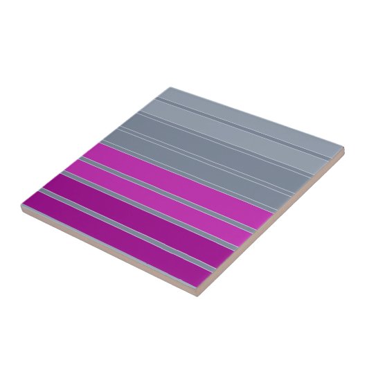 Striptes graues lila Modemuster Fliese (Seite)