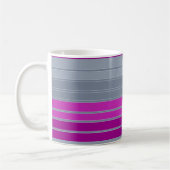 Striptes graues lila Modemuster Kaffeetasse (Links)
