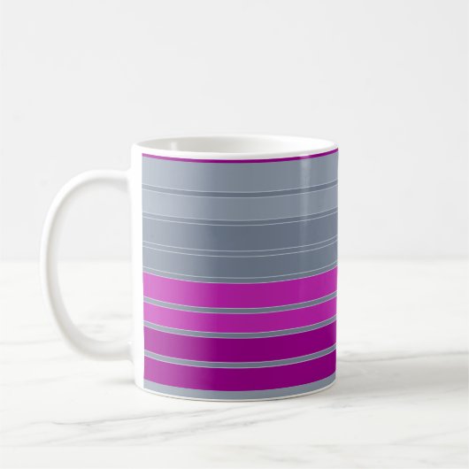 Striptes graues lila Modemuster Kaffeetasse (Links)