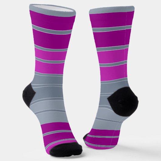 Striptes graues lila Modemuster Socken (Gewinkelt)