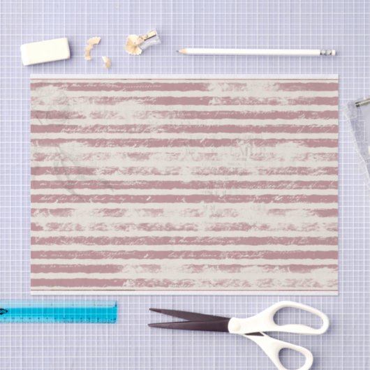 Striptes Grunge Pink und Elfenbeingewebe Seidenpapier (Handwerk)