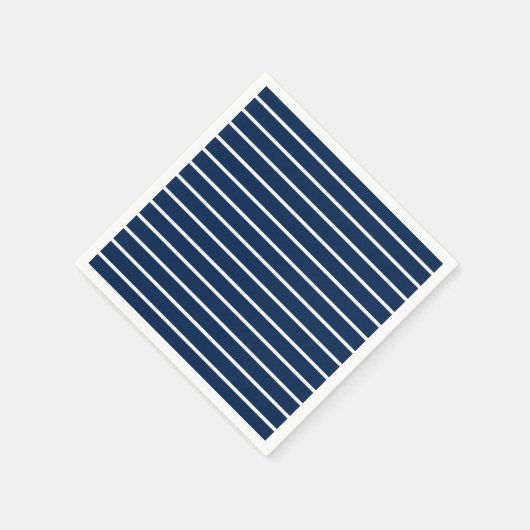 Striptes Marineblau, modernes Party Serviette (Ecke)