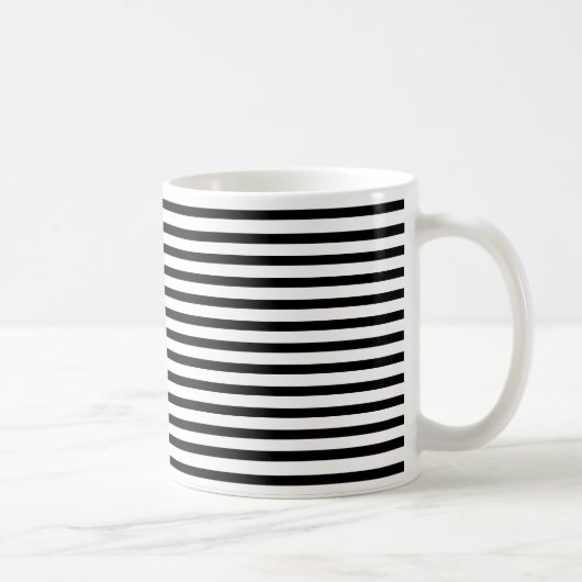 Striptes modernes Schwarzweißmuster Kaffeetasse (Rechts)